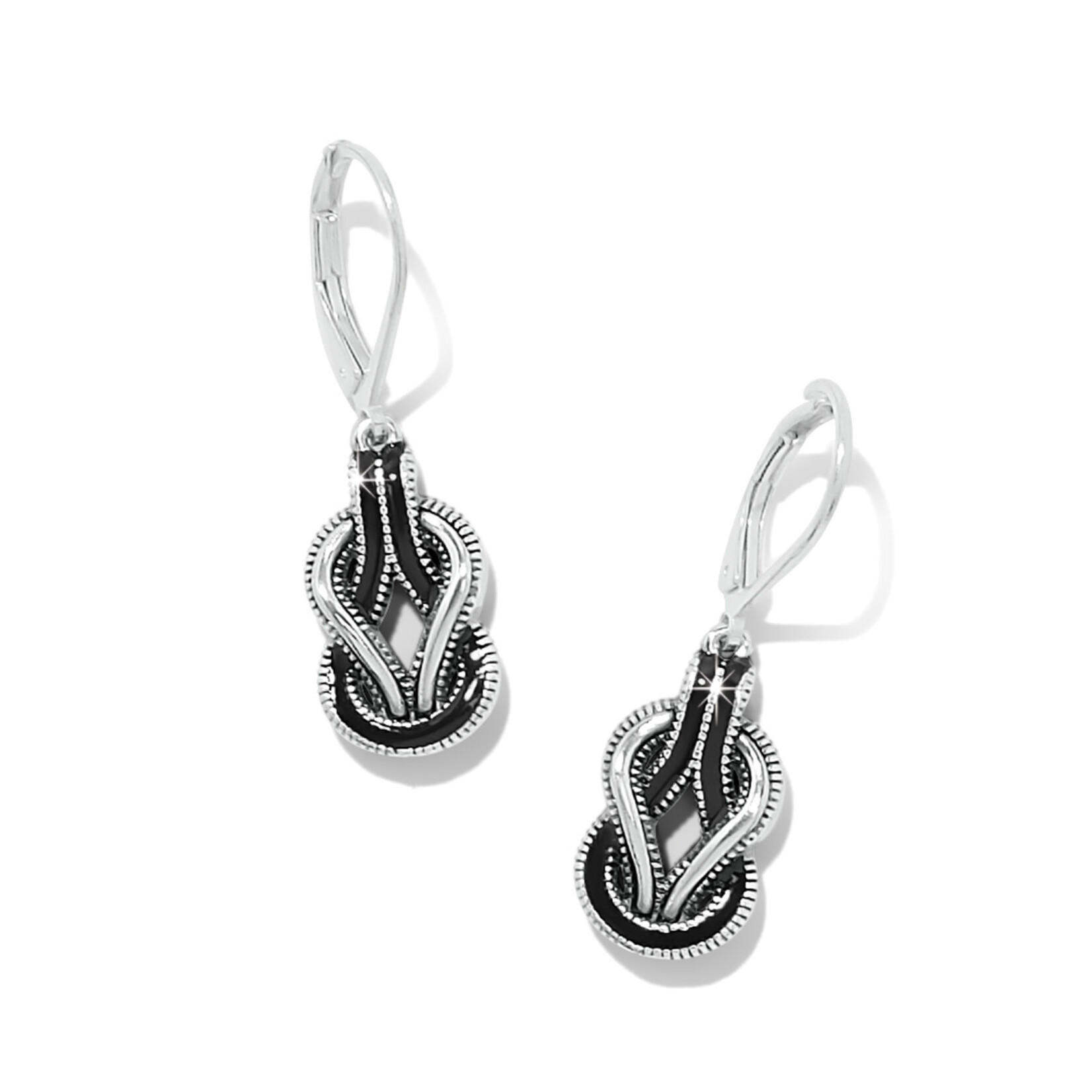 Brighton Interlok Harmony Black Leverback Earrings