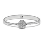 Brighton Illumina Celeste Dome Silver Hinged Bangle