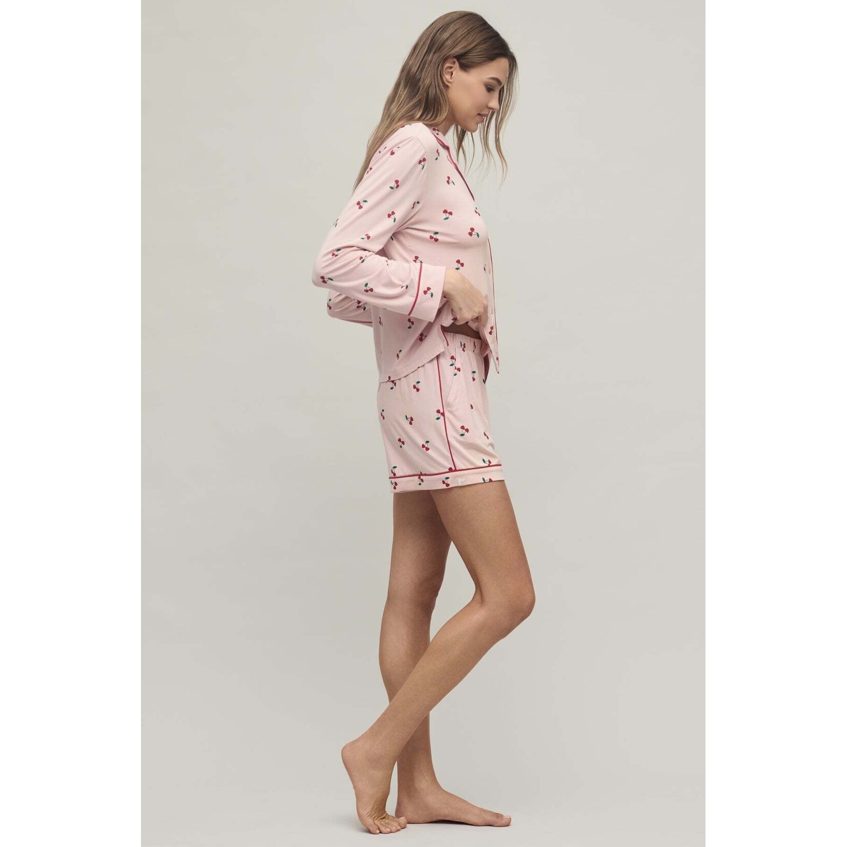 Barefoot Dreams Ultra Soft Jersey Womens Cherry Print Pajama Set