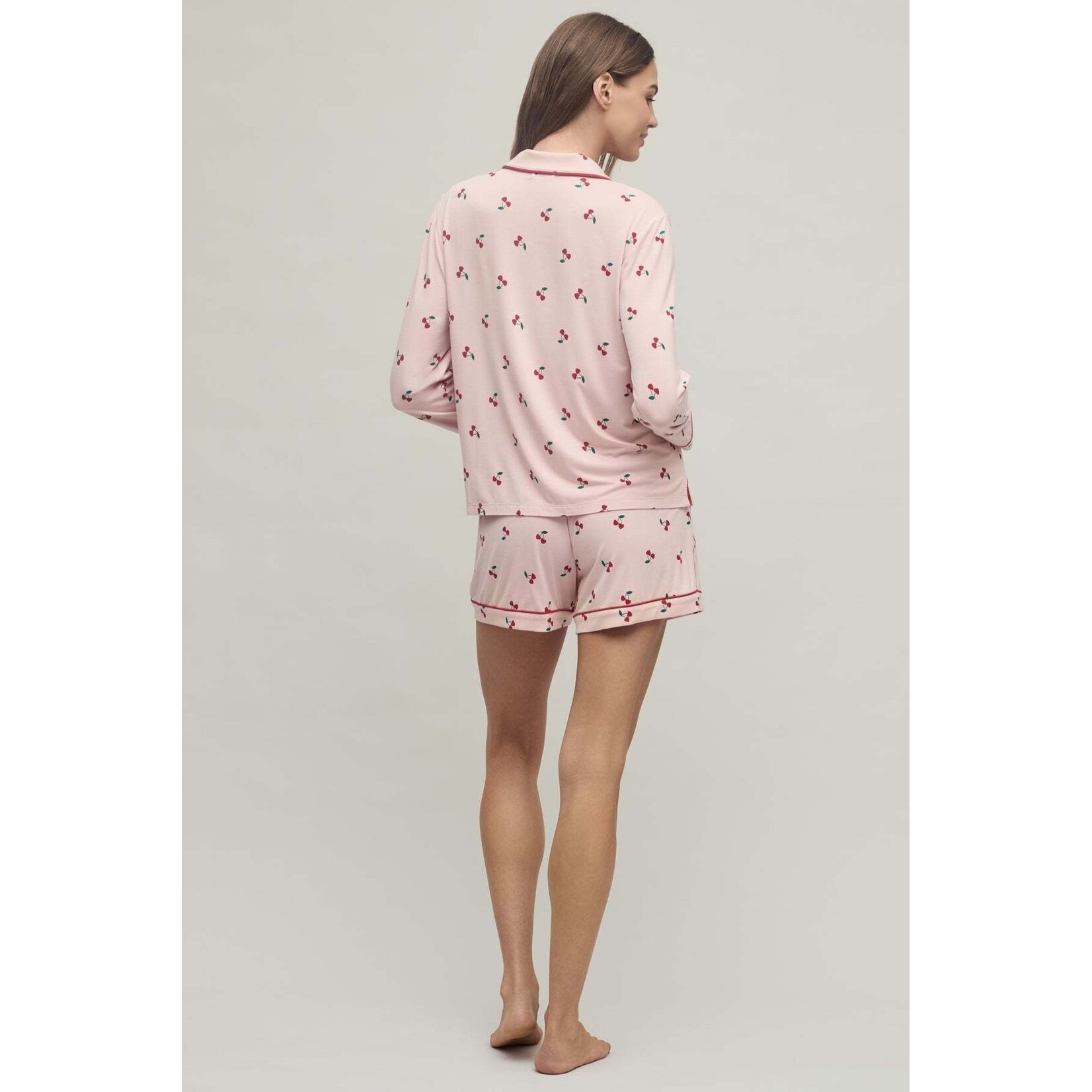 Barefoot Dreams Ultra Soft Jersey Womens Cherry Print Pajama Set