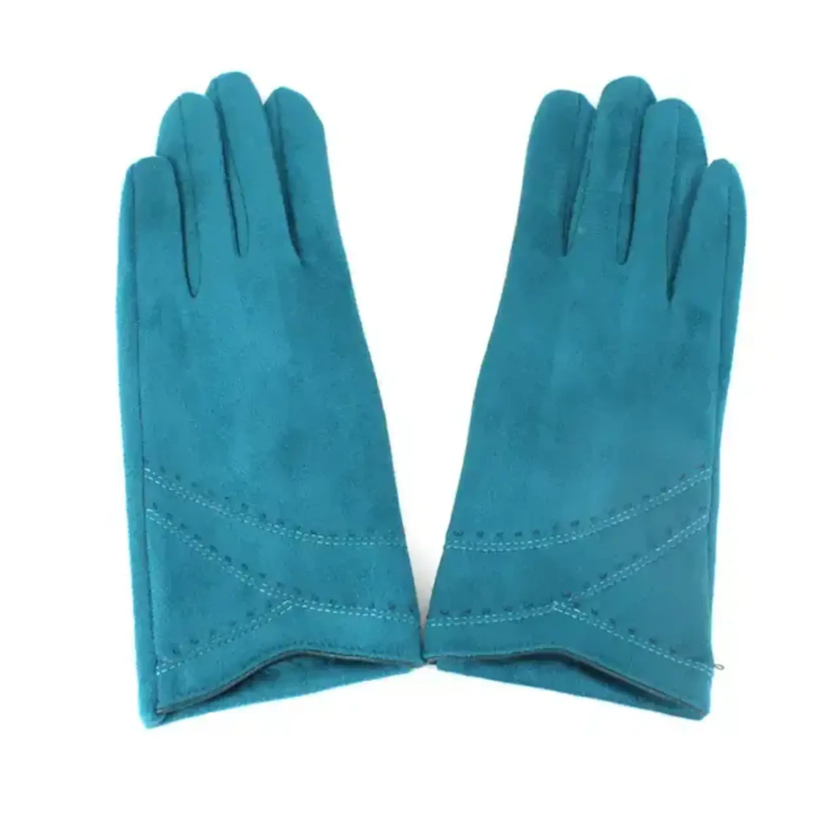 Pretty Persuasions Loretta Stitched Gloves in Teal