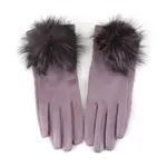 Pretty Persuasions Faux Fur Pom Pom Gloves in Mauve