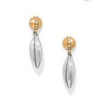 Brighton Meridian Orbit Bead Two Tone Post Drop Earrings