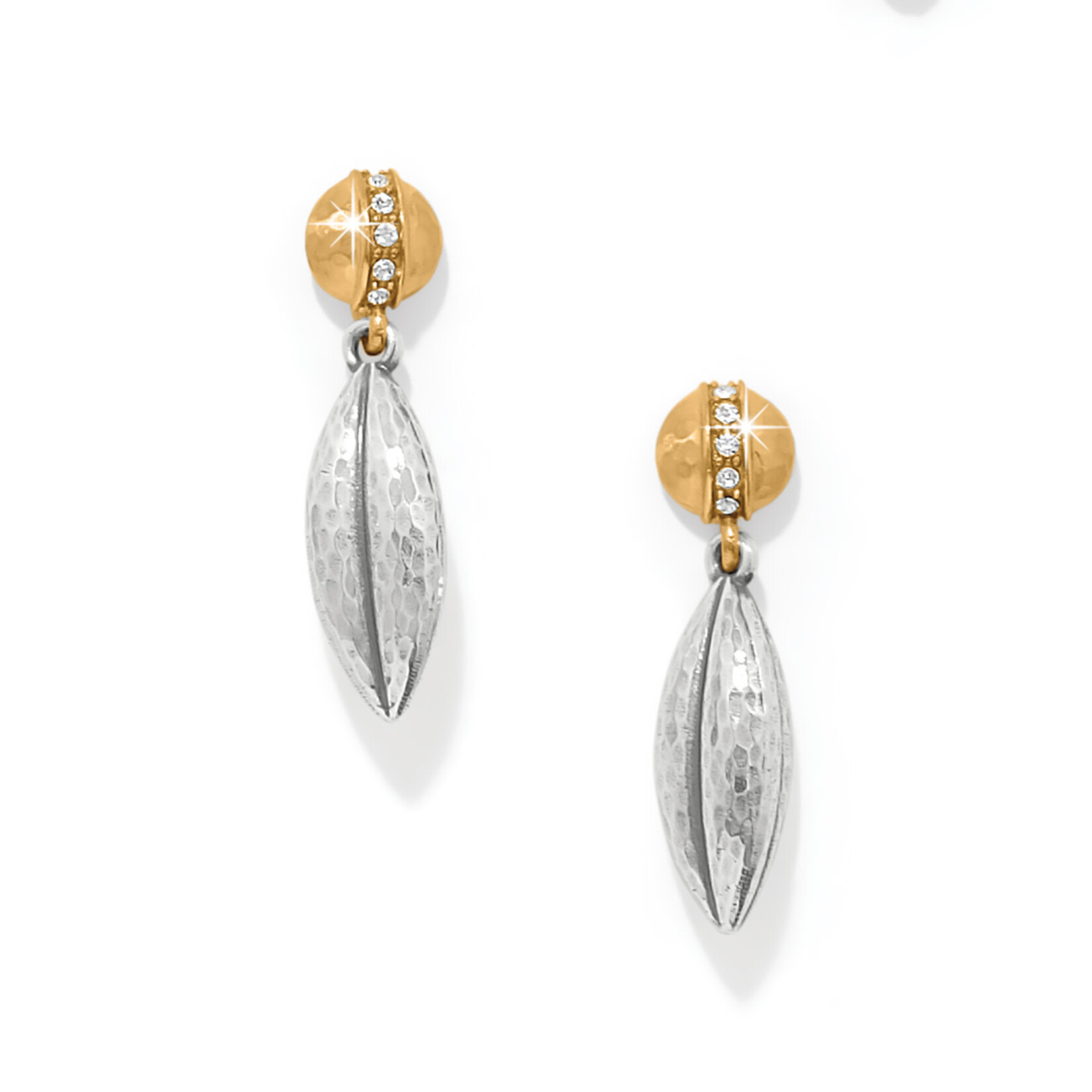Brighton Meridian Orbit Bead Two Tone Post Drop Earrings