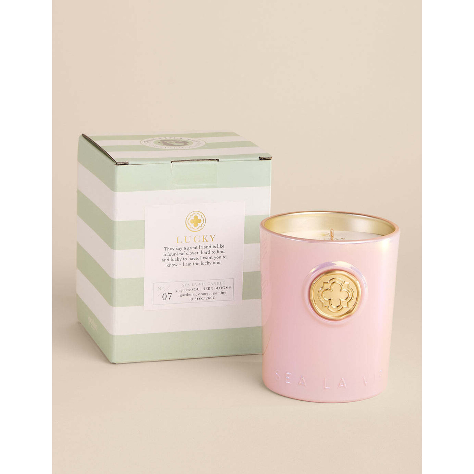 Spartina Sea La Vie Candle 9.5oz. Lucky/Quatrefoil No. 07