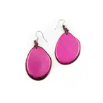 Organic Tagua Jewelry Amigas Tagua Earrings in Fuchsia
