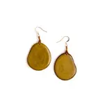 Organic Tagua Jewelry Amigas Tagua Earrings in Olive