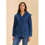 FDJ Draped Front Jacket in Blue Denim