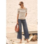 FDJ Pull-On Wide Crop Denim in Blue Denim