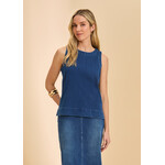 FDJ Sleeveless Top in Blue Denim