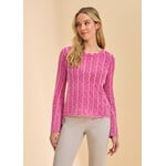 FDJ Long Slv Garment Dye Sweater in Fuchsia