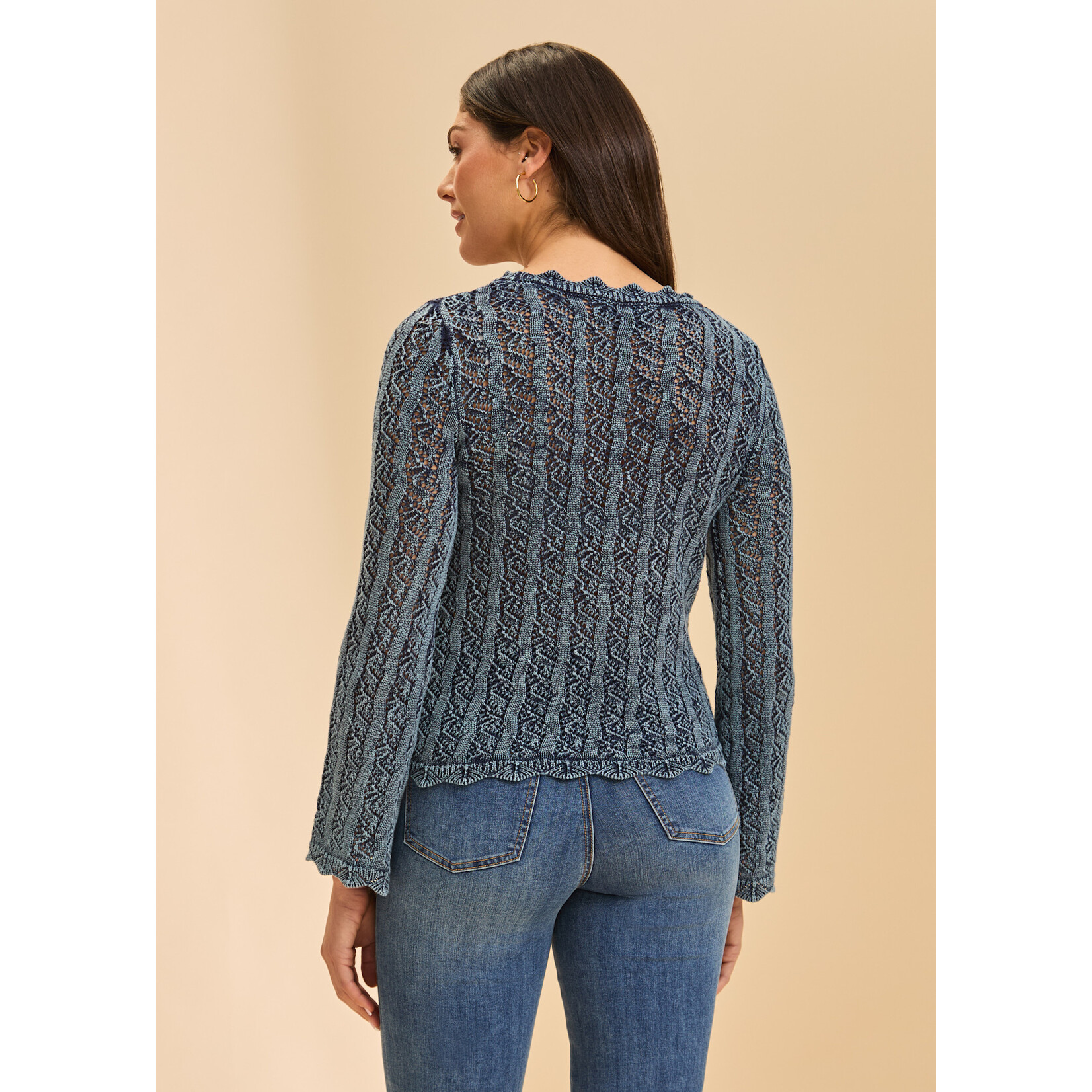 FDJ Long Slv Garment Dye Sweater in Indigo