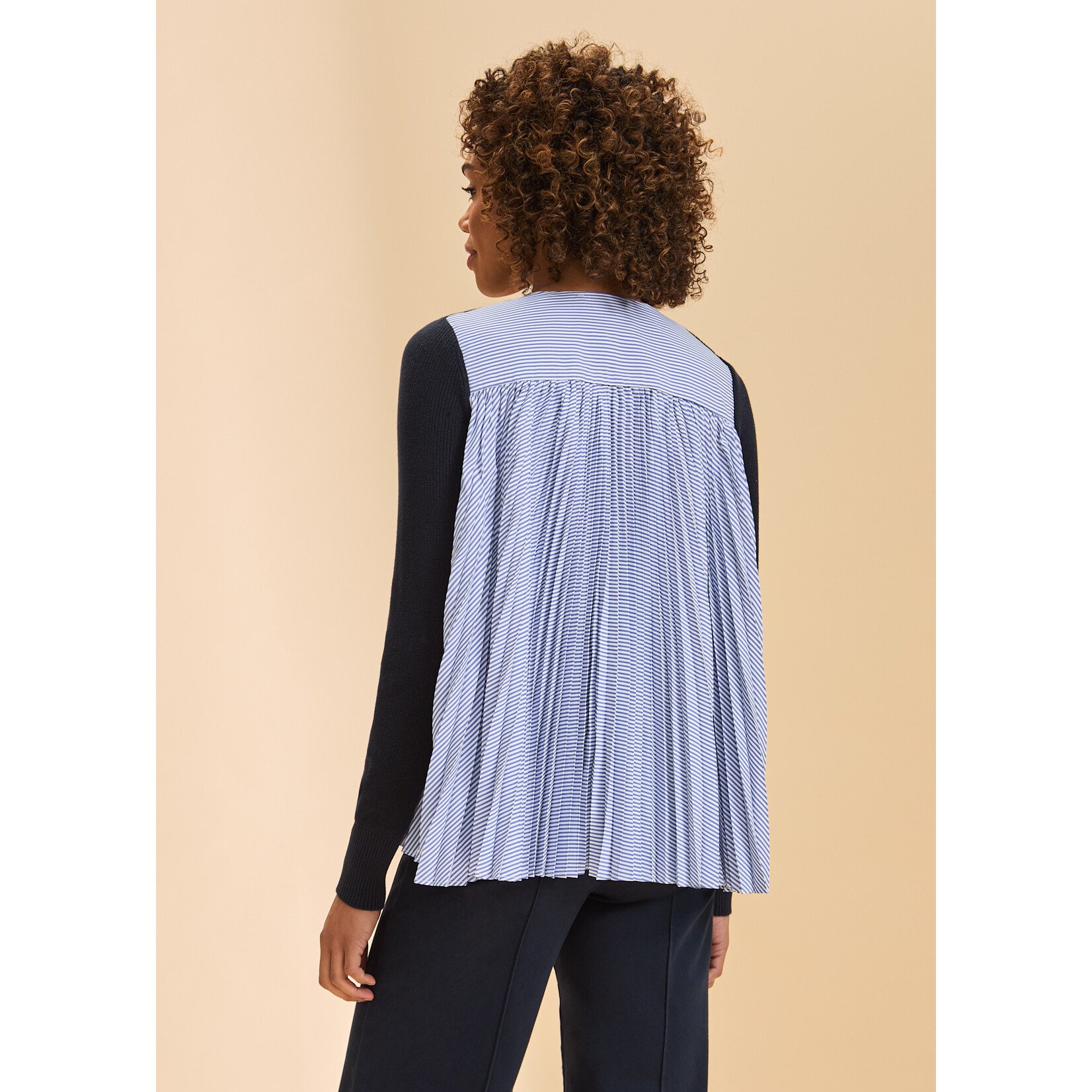 FDJ Mixed Media Cardigan in Navy