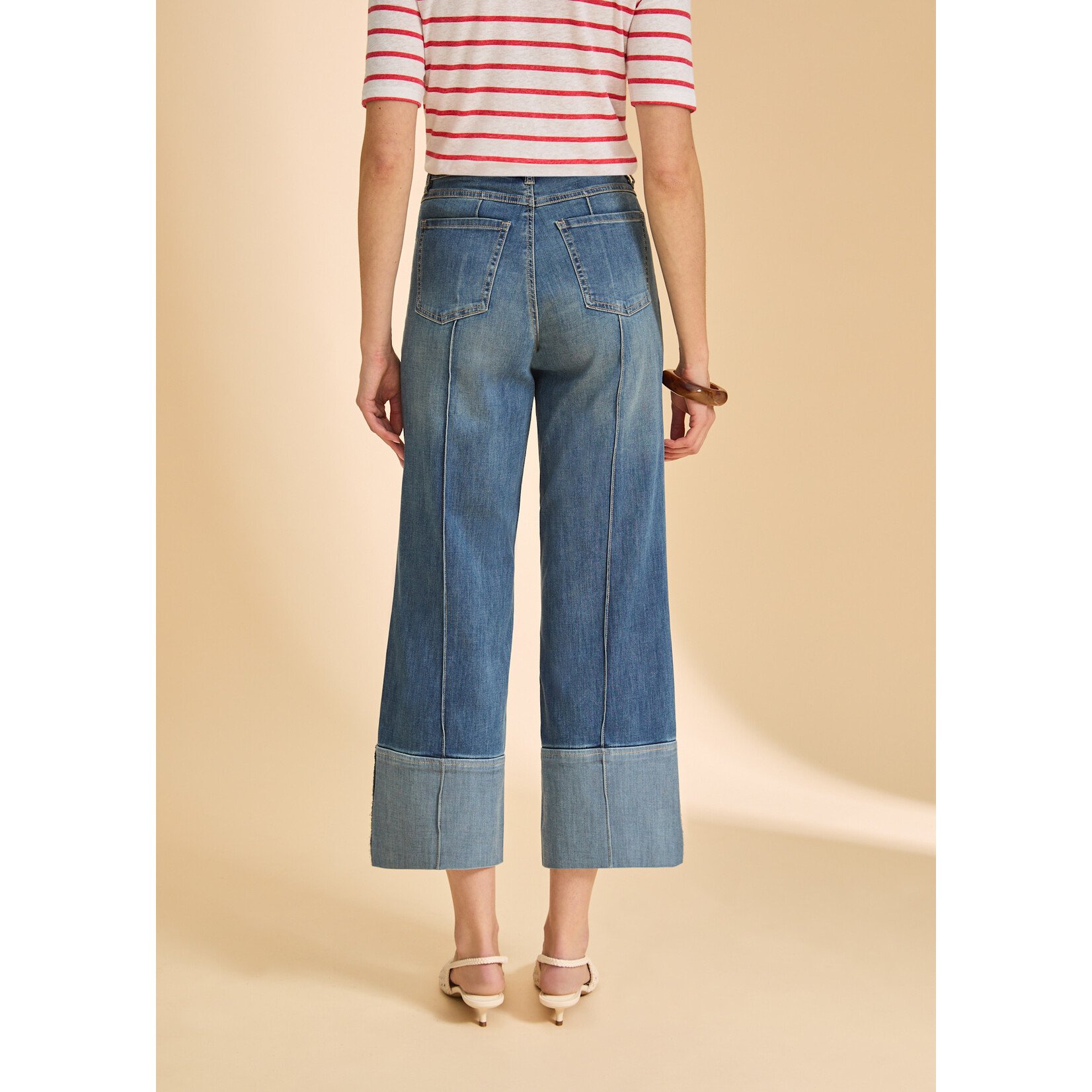 FDJ Olivia Wide Cuffed Ankle in Medium Wash