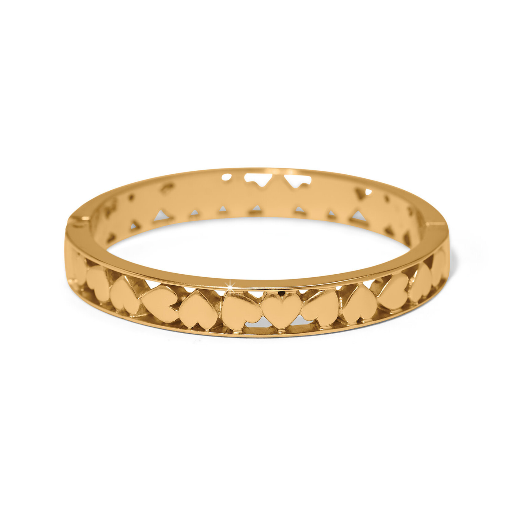 Brighton Mystery Of Love Gold Heart Hinged Bangle