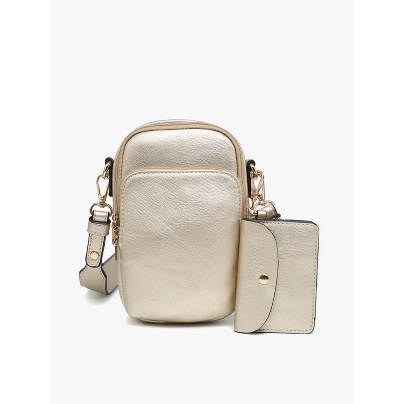 Jen & Co Parker 3 Compartment Crossbody w/ Pouch in Light Gold