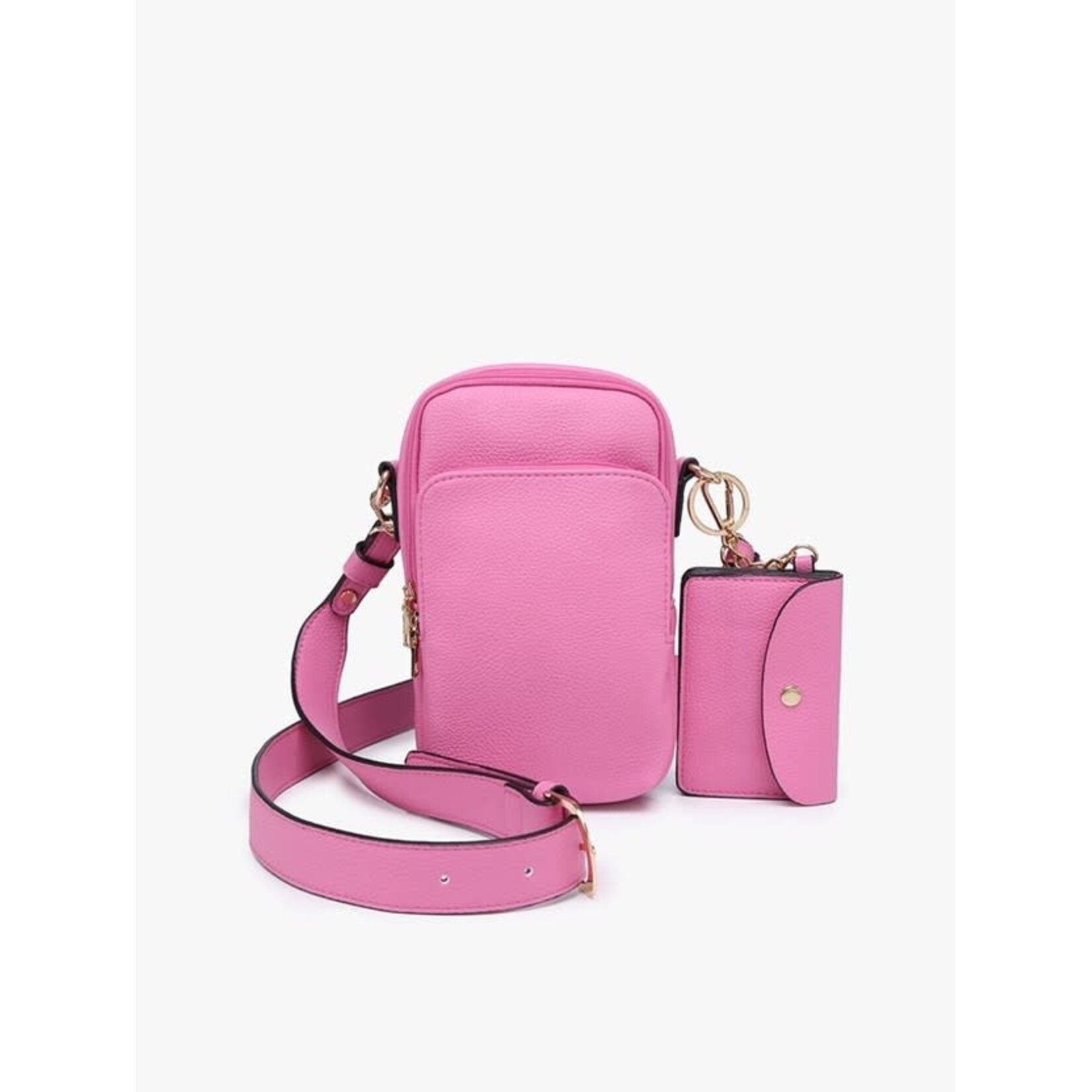 Jen & Co Parker 3 Compartment Crossbody w/ Pouch in Bubblegum