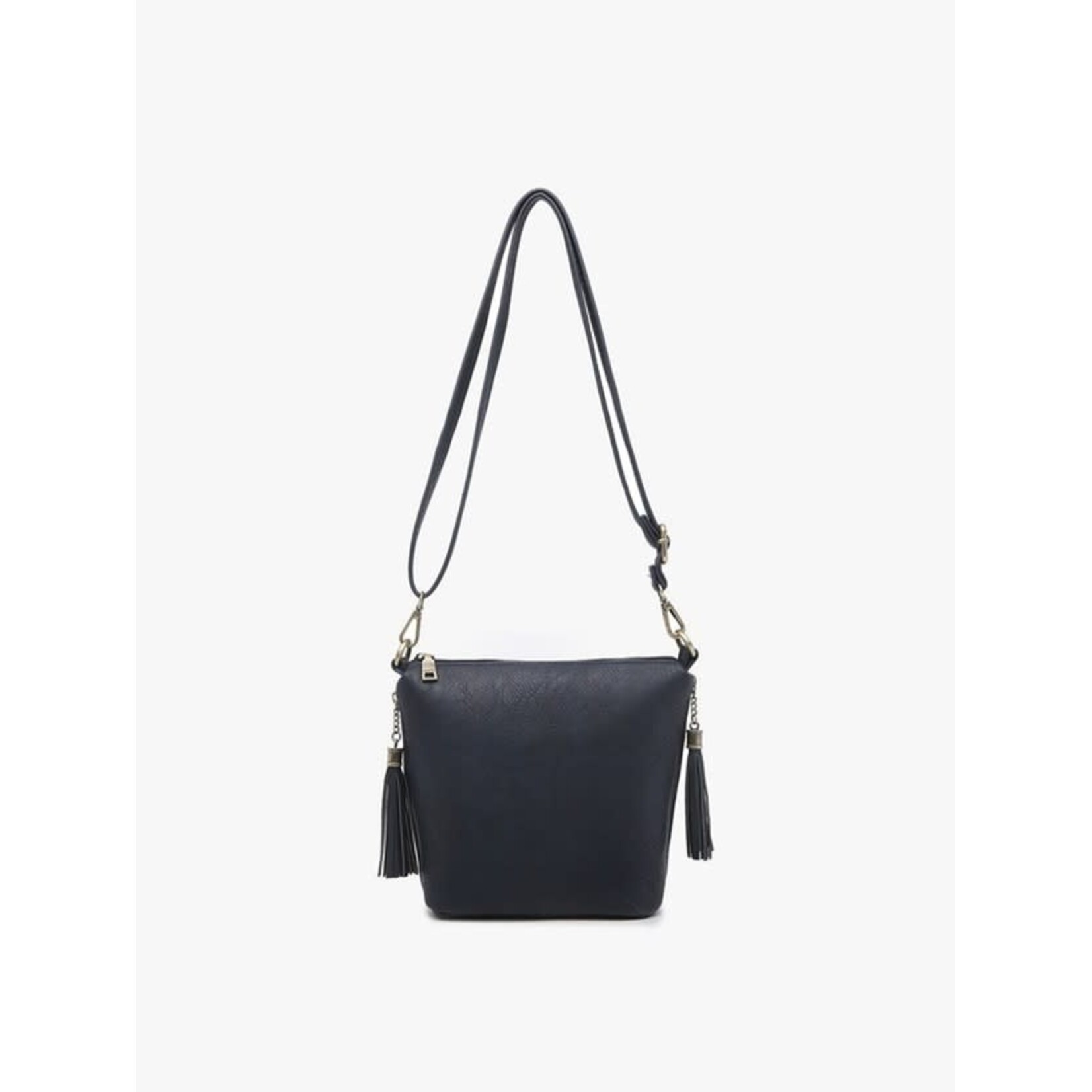 Jen & Co Dylan Crossbody w/ 2 Side Tassel Zippers in Navy