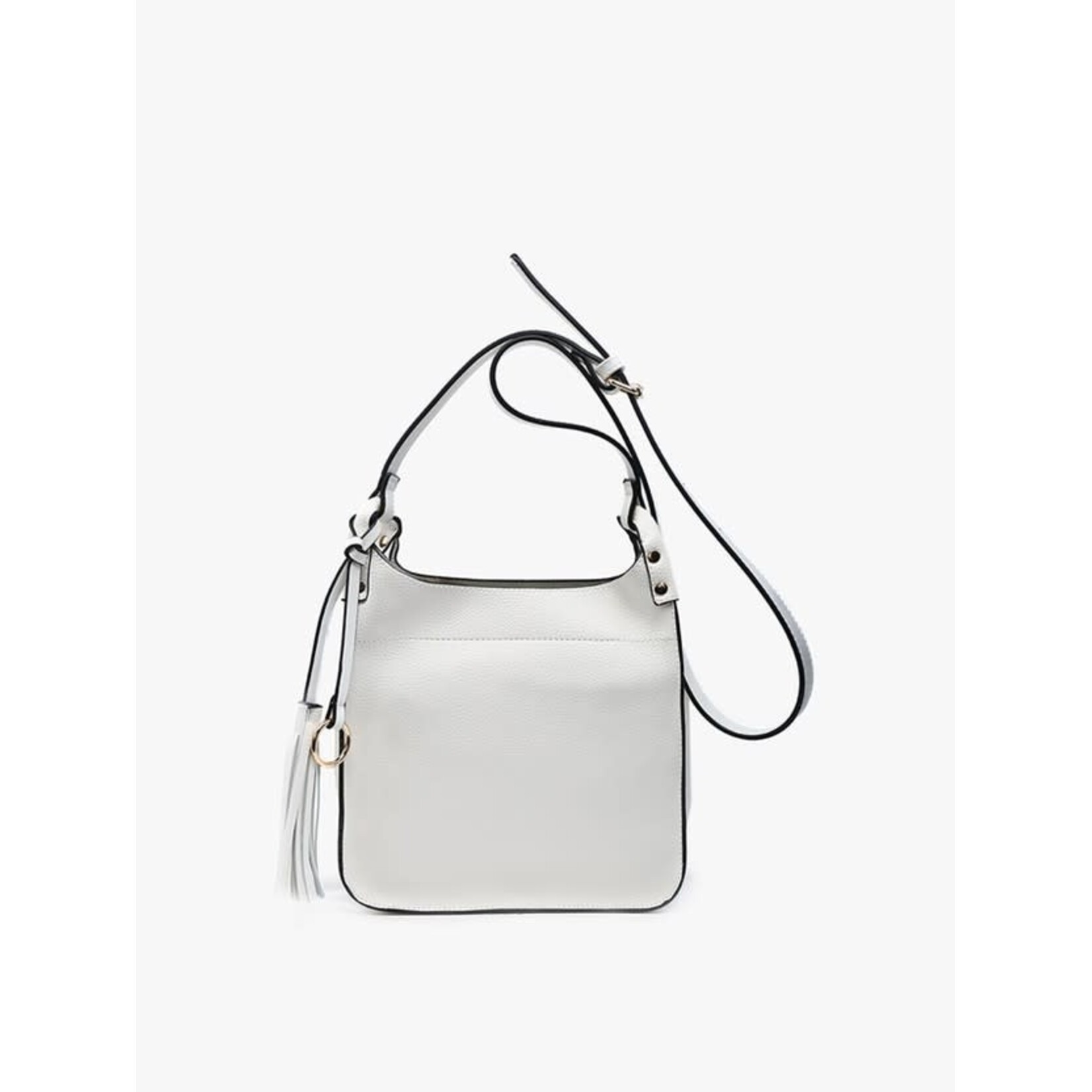 Jen & Co Lucinda Square Crossbody w/ Tassels in White