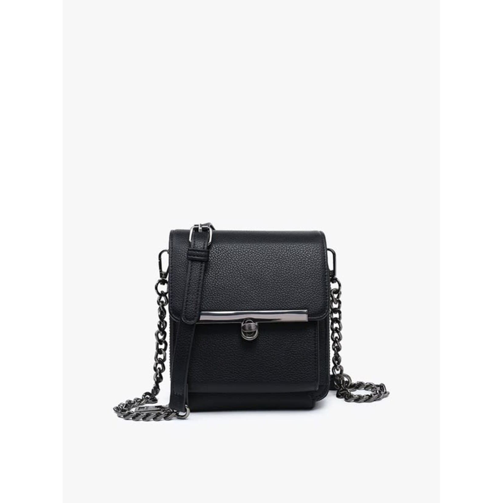 Jen & Co Odette Square Clutch/Crossbody in Black