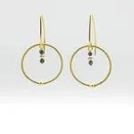 Sea Lily Sapphire-E Wire Loop Earring with Sapphire Drop