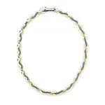 Sea Lily Slate, Gold and White Braided PW Necklace with Magnet