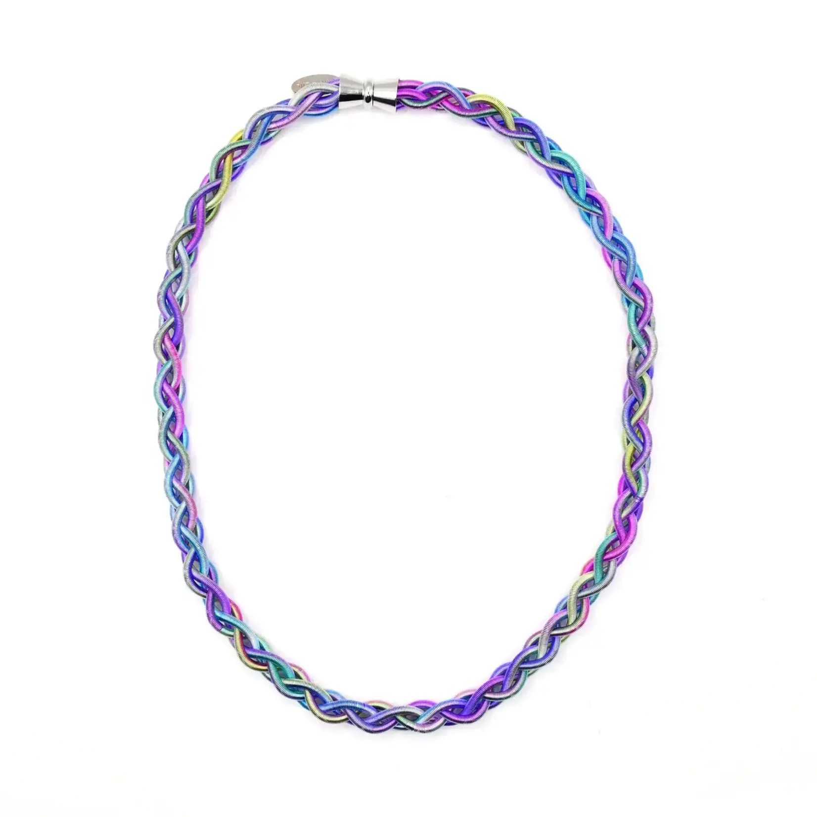 Sea Lily Rainbow Braided PW Necklace with Magnet