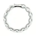 Sea Lily White & Silver Braided PW Bracelet with Magnet