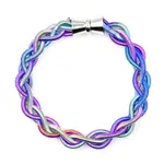 Sea Lily Rainbow Braided PW Bracelet with Magnet