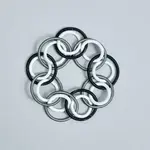 Sea Lily White, Black, & Bronze Thick Rings PW Bracelet