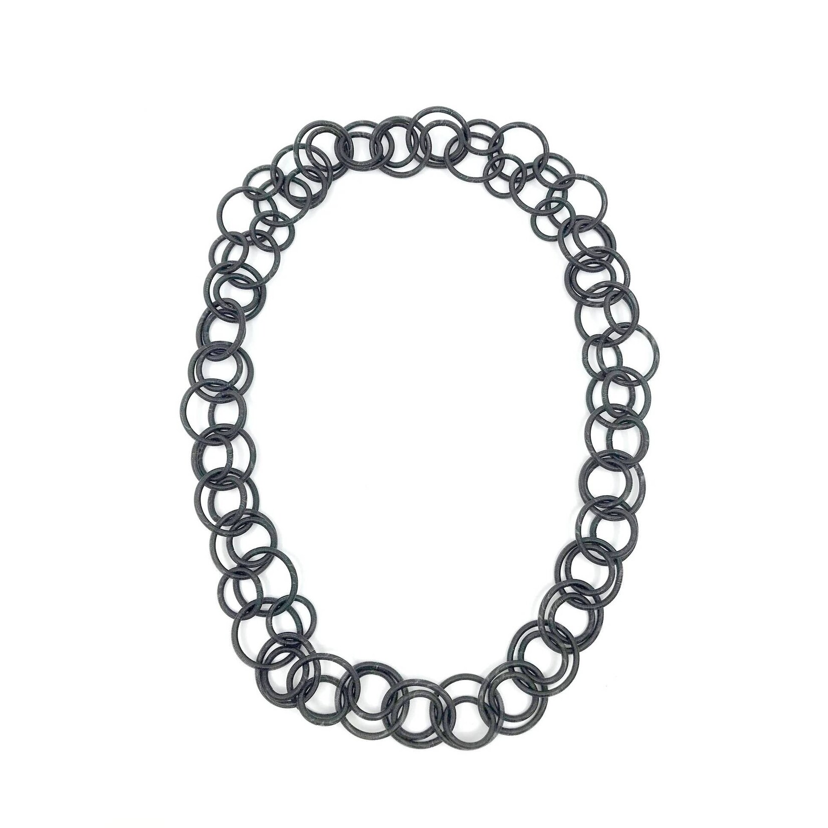 Sea Lily Black PW Long Multi Loop Necklace