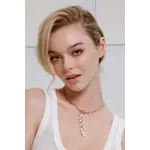 Sea Lily Gold Snake Chain with Cascading Freshwater Pearls