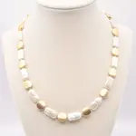 Sea Lily Gold Disc and F.W. Biwa Pearl Necklace