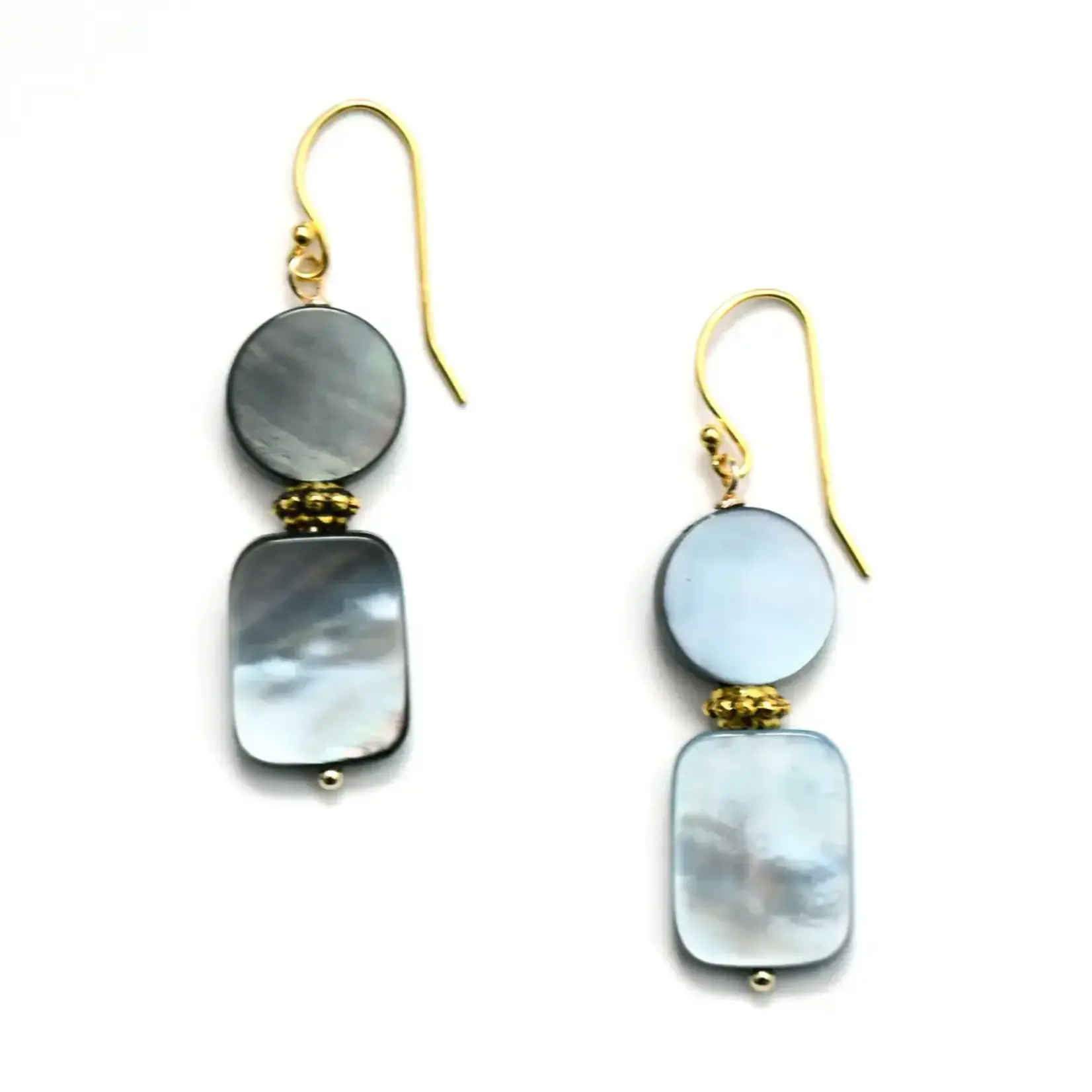 Sea Lily Black MOP Earrings