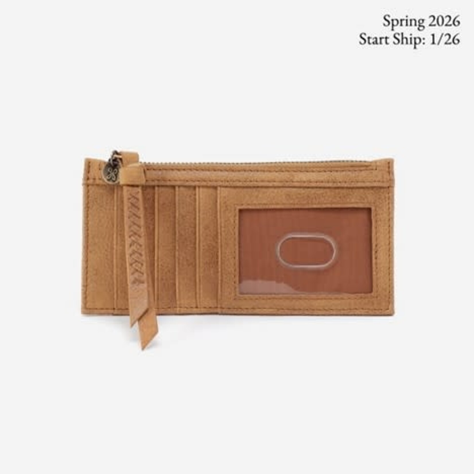 HOBO Carte Buffed Leather Card Case in Whiskey