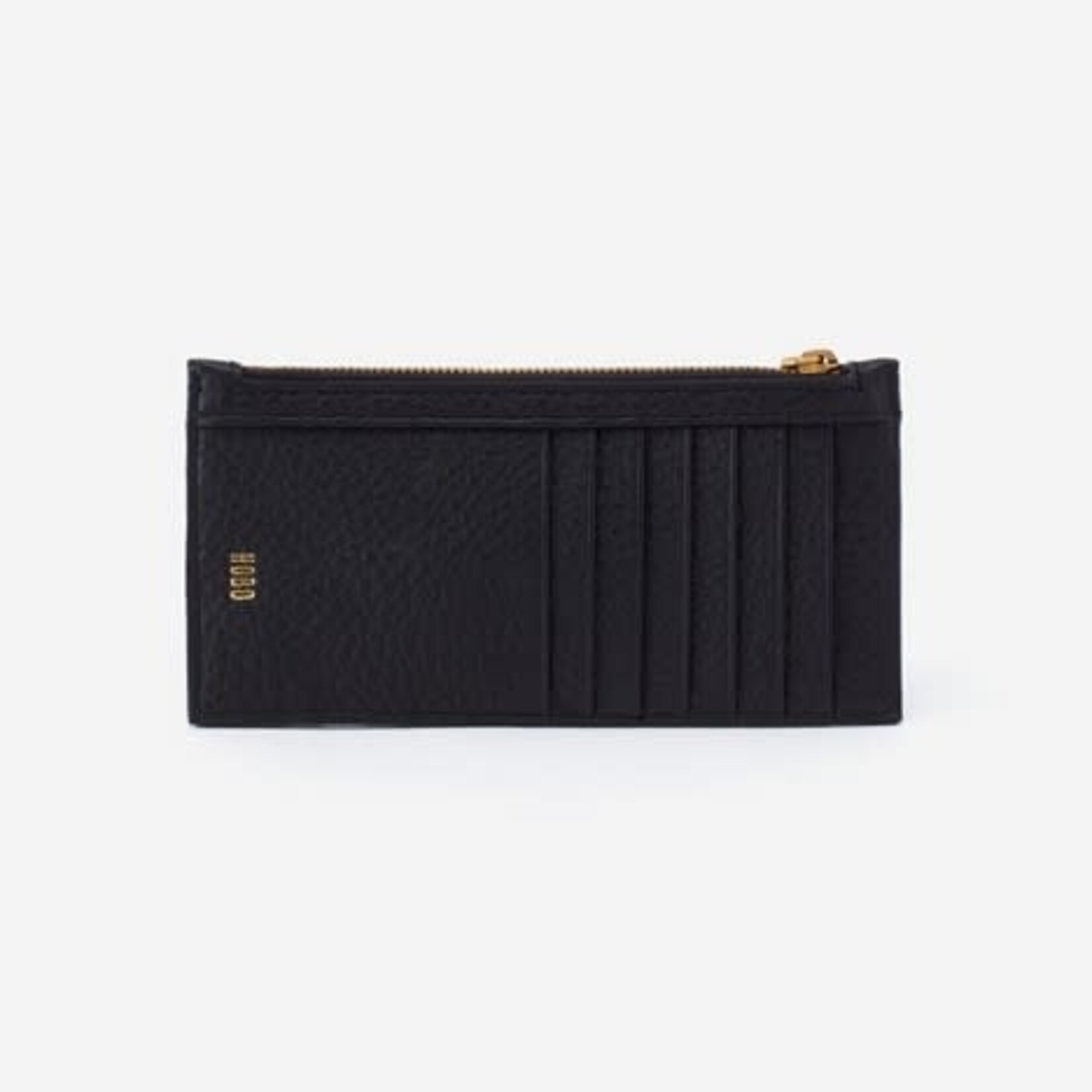 HOBO Carte Pebbled Leather Card Case in Black