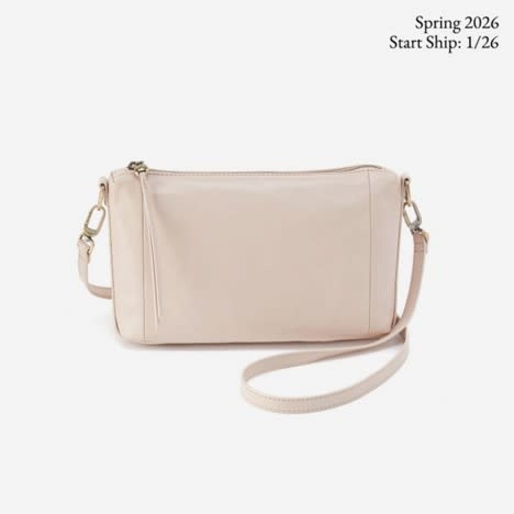 HOBO Darcy Carry-All Polished Leather Crossbody in Pale Flax