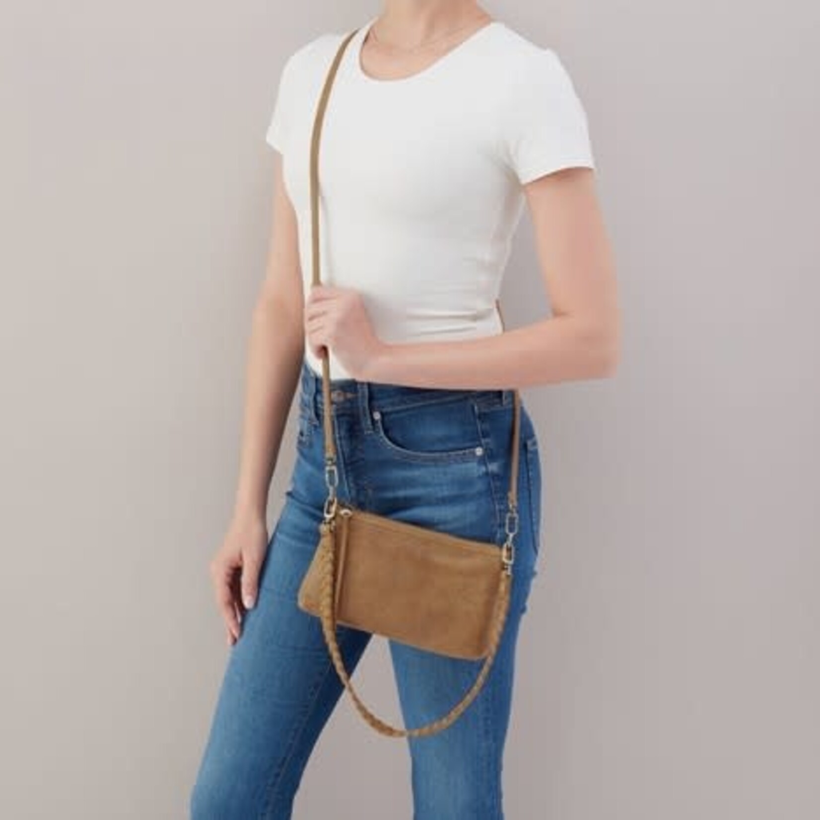 HOBO Darcy Buffed Leather Crossbody in Whiskey