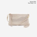 HOBO Darcy Metallic Leather Crossbody in Sand Shimmer