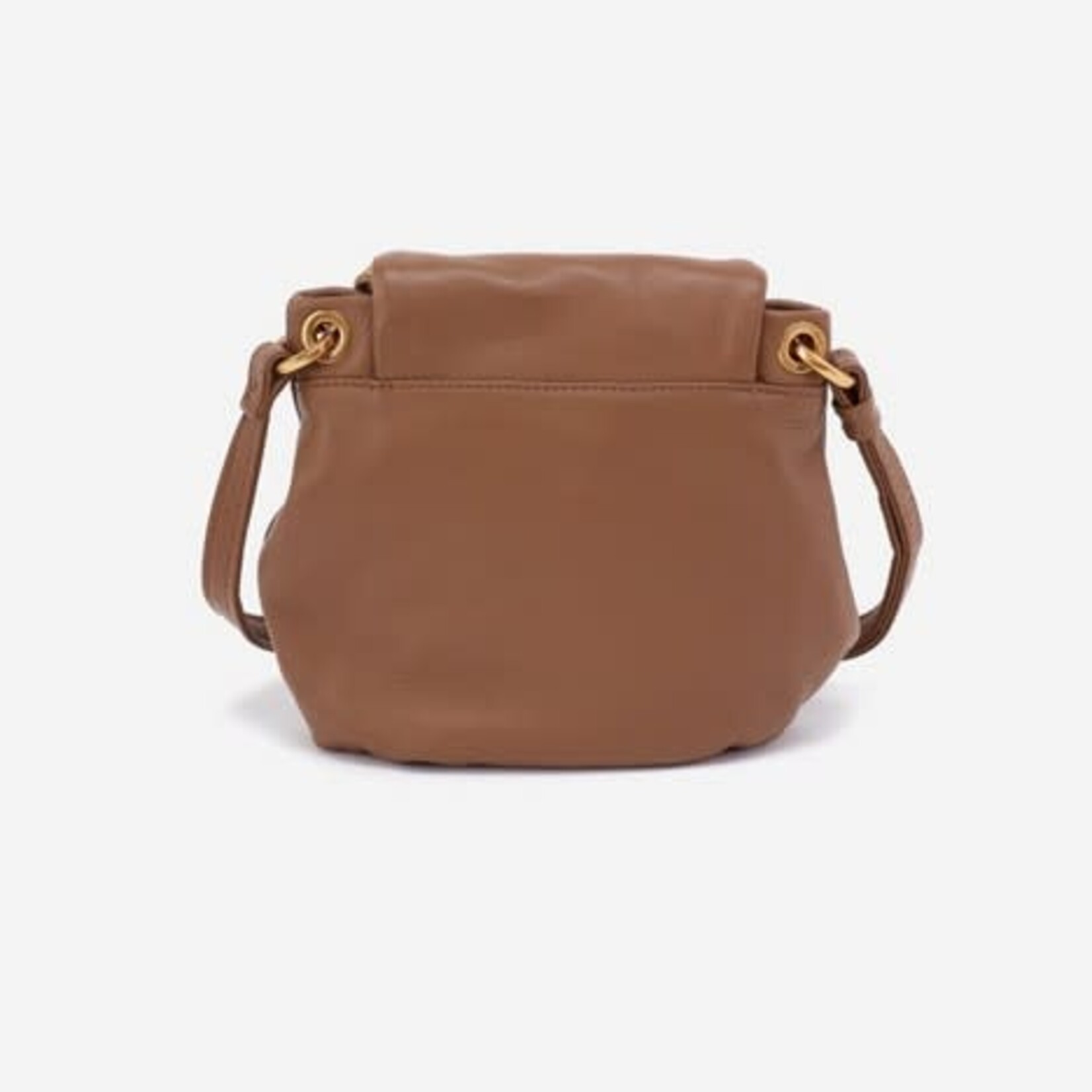 HOBO Fern Zip-Flap Pebbled Leather Crossbody in Timber Brown