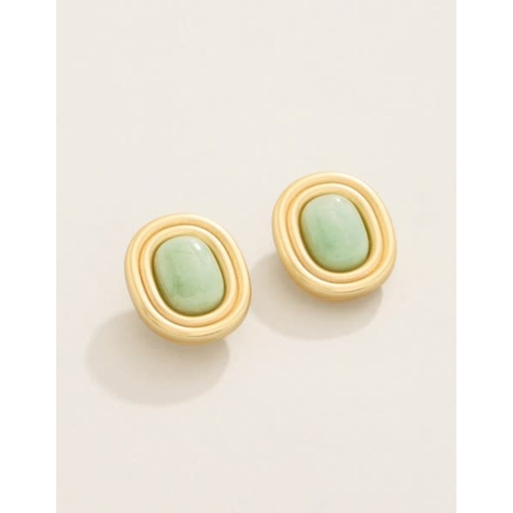Spartina Castillo Stud Earrings Green  Aventurine
