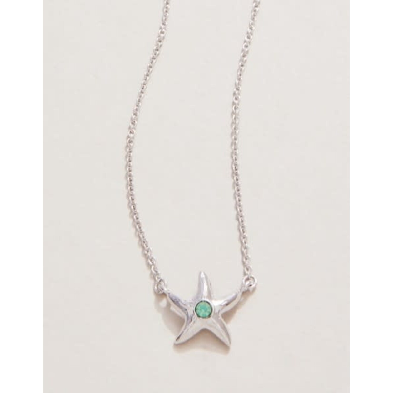 Spartina SLV Necklace 18" Friendship/Starfish Silver