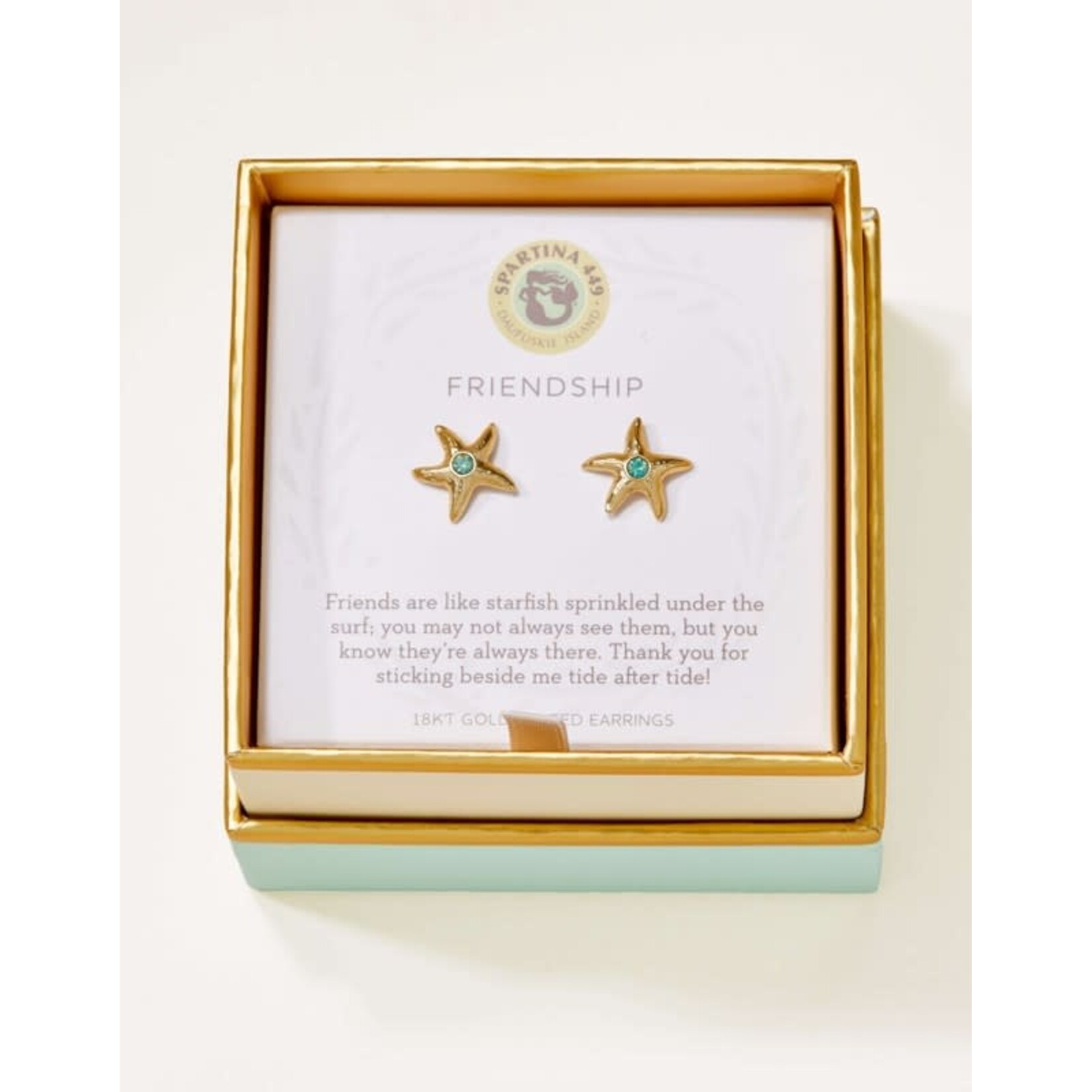 Spartina SLV Stud Earrings Friendship/Starfish Gold