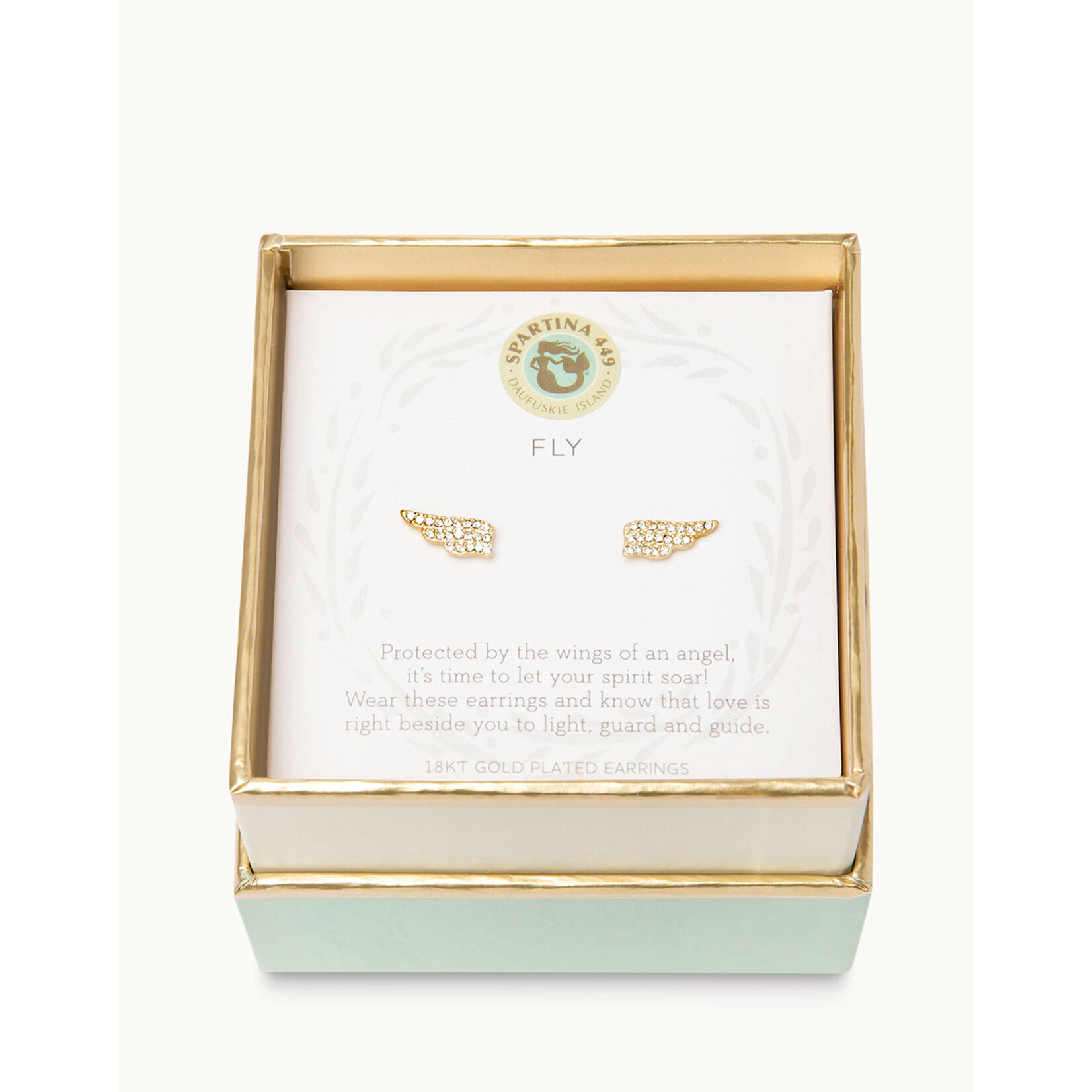 Spartina Sea La Vie Stud Earrings Fly/Wings Gold