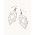 Spartina Deco Drama Earrings White Shimmer