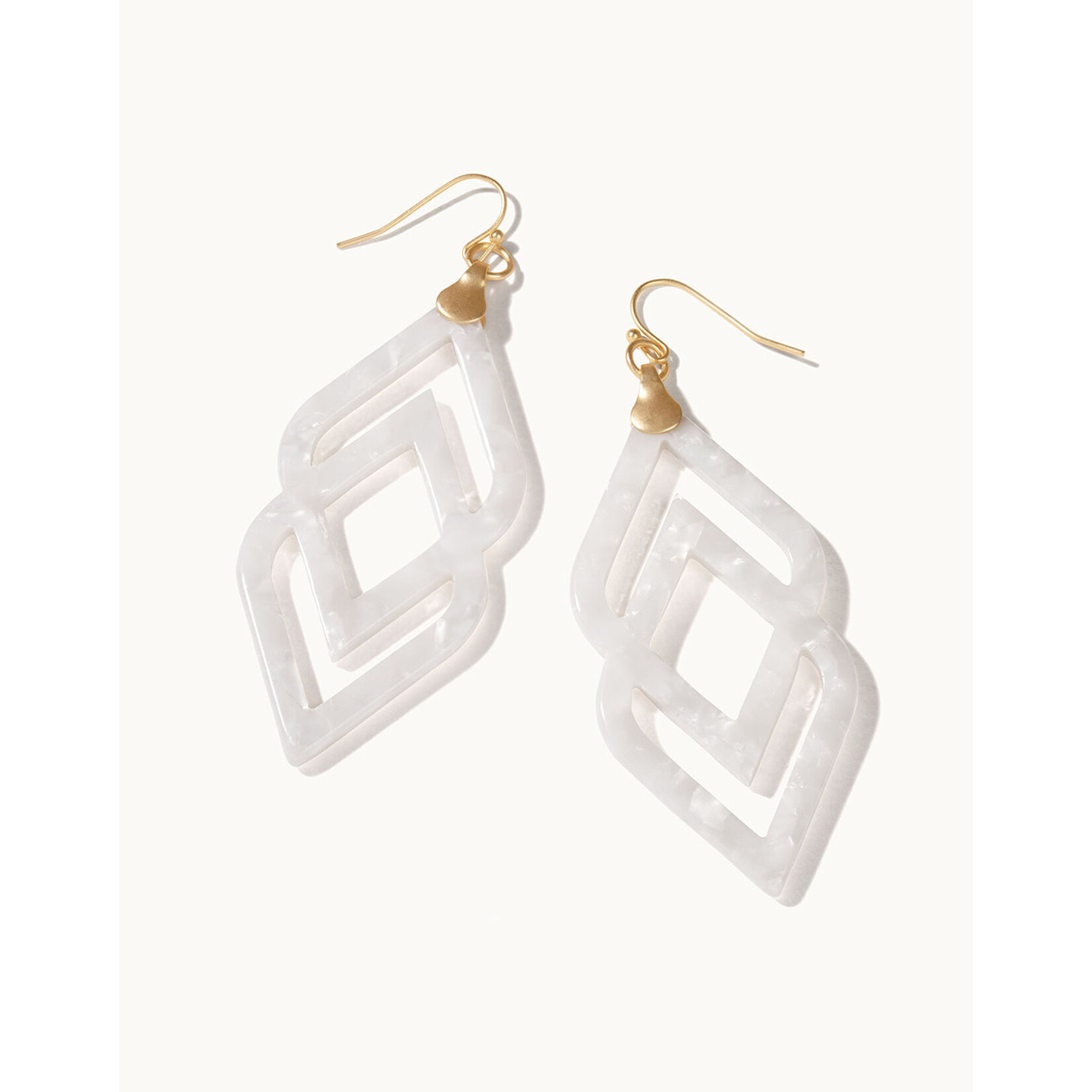 Spartina Deco Drama Earrings White Shimmer