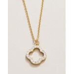 Spartina SLV Necklace 18" Lucky One/Quatrefoil Gold