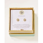 Spartina SLV Stud Earrings Stronger/Pave Disk Gold