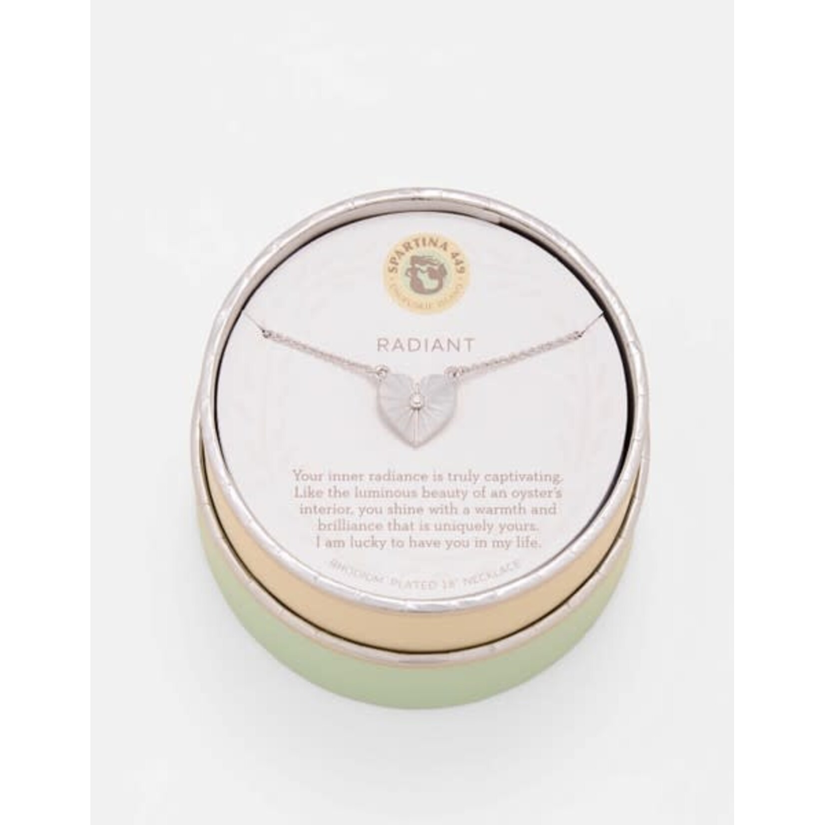 Spartina SLV Necklace 18" Radiant/Mother-Of-Pearl Heart Silver