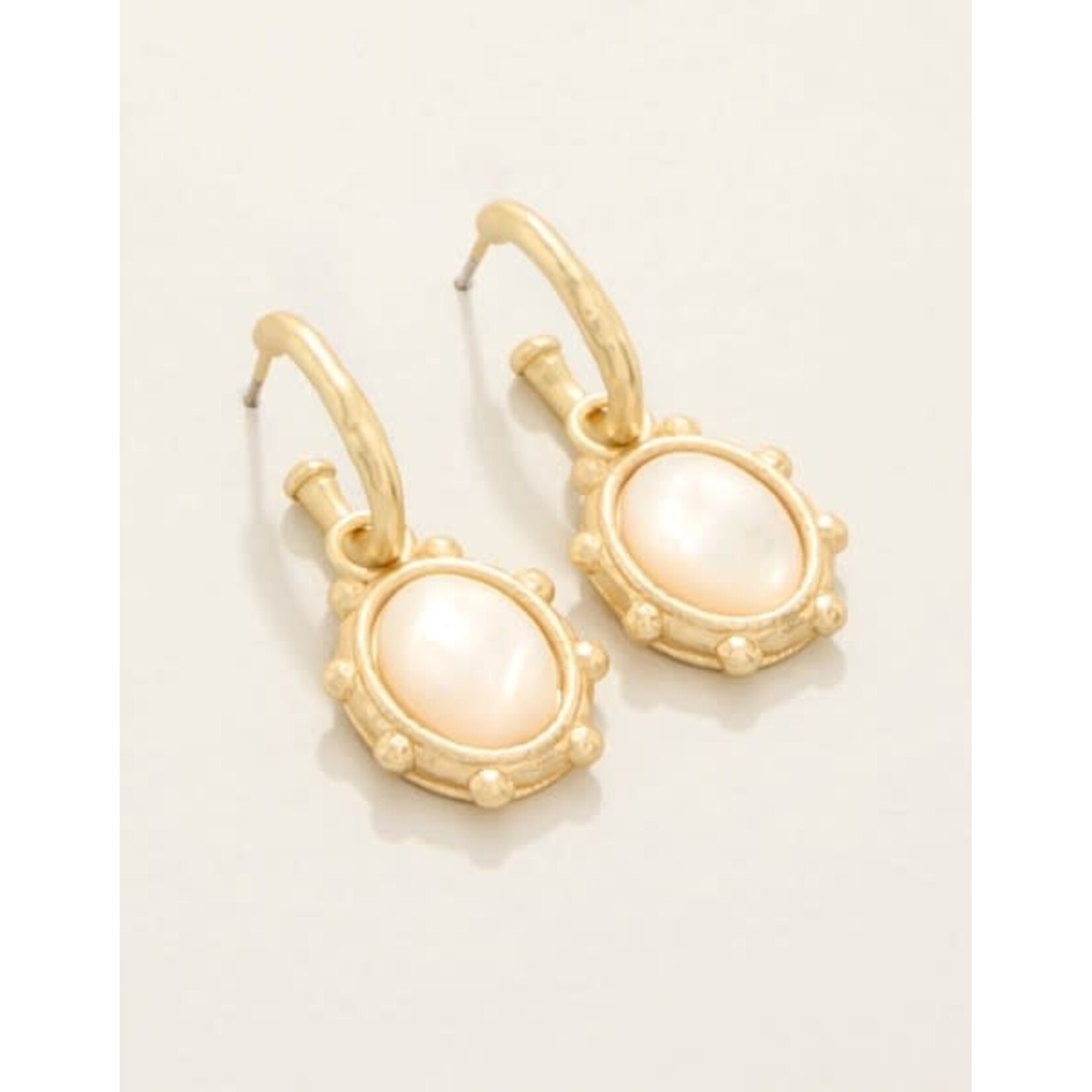 Spartina Mercer House Drop Hoop Earrings Mother-Of-Pearl